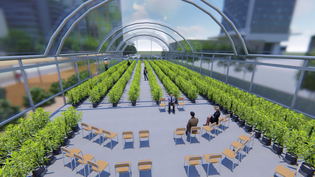 Visão interna da Smart Local Farm em Porto Alegre